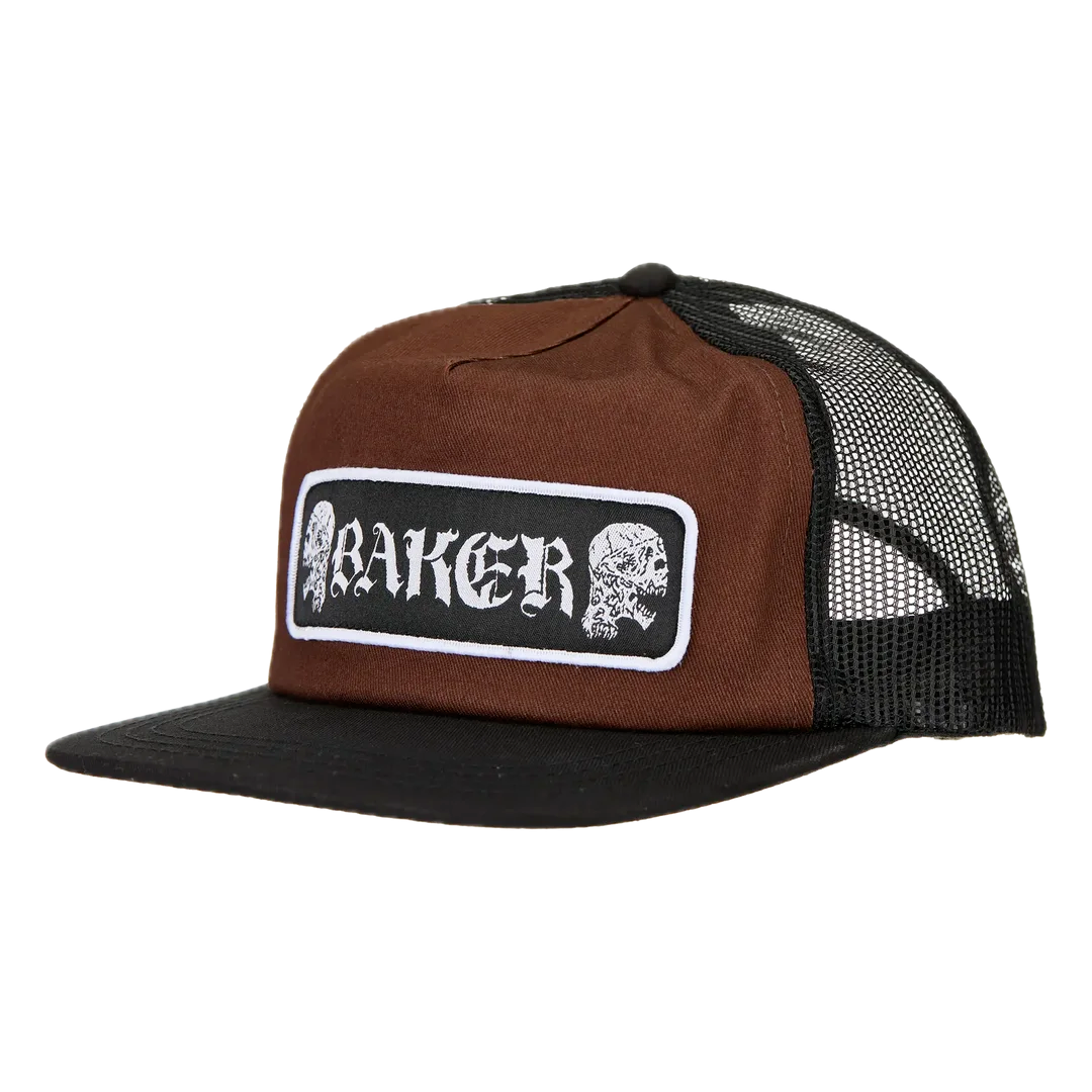 Baker Twin Skulls Trucker Hat - Brown/Black