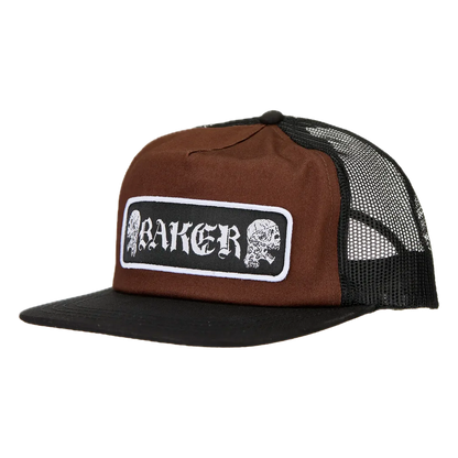 Baker Twin Skulls Trucker Hat - Brown/Black
