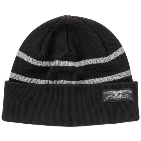 Antihero Stock Eagle Stripe Cuff Beanie - Black/Grey