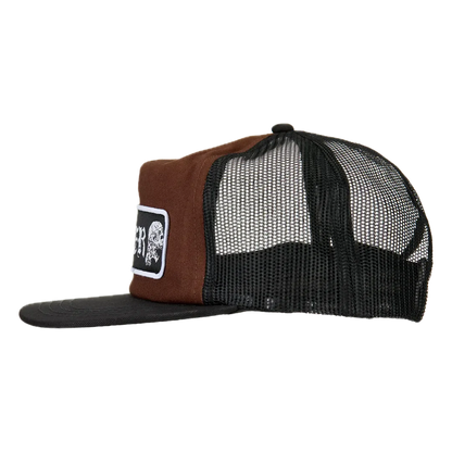 Baker Twin Skulls Trucker Hat - Brown/Black