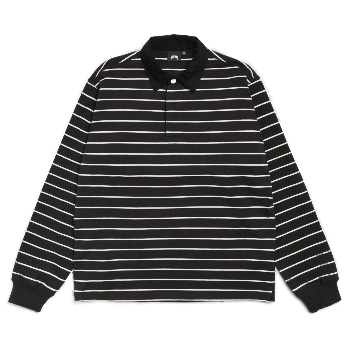 Stussy Striped Rugby Shirt - Black