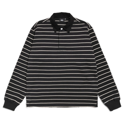 Stussy Striped Rugby Shirt - Black