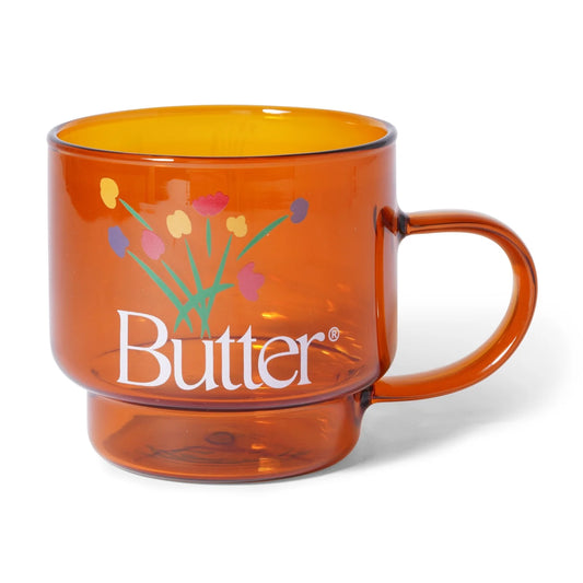 Butter Goods Boquet Glass Mug - Brown