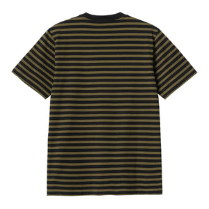 Carhartt WIP Seidler Stripe Pocket Tee - Highland/Black