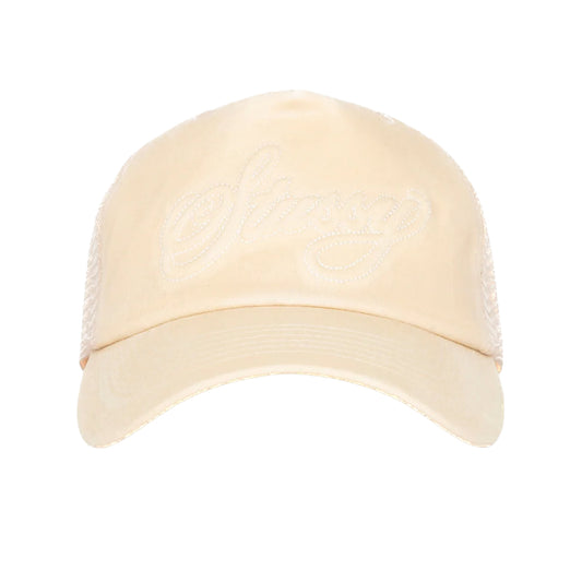 Stussy Cursive Stitch Trucker Cap - Sand