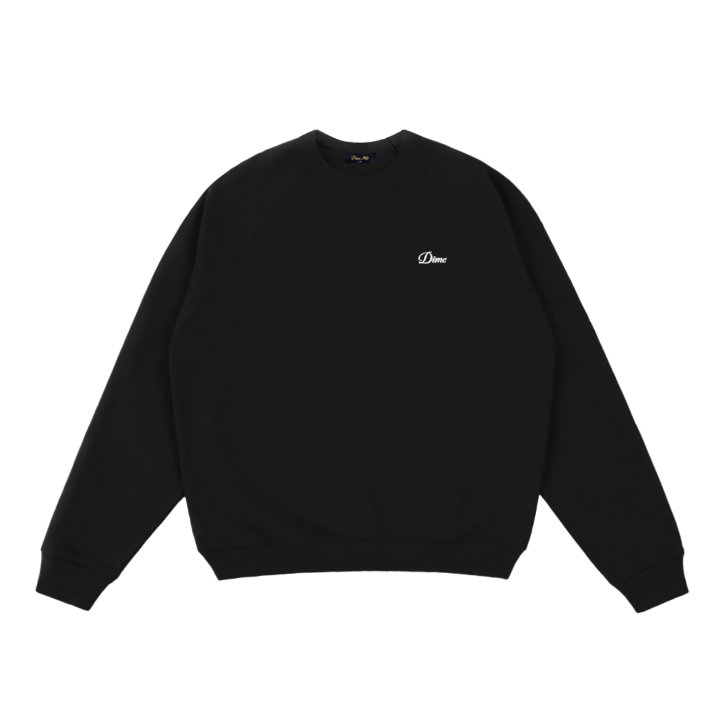 Dime Cursive Small Logo Crewneck - Black