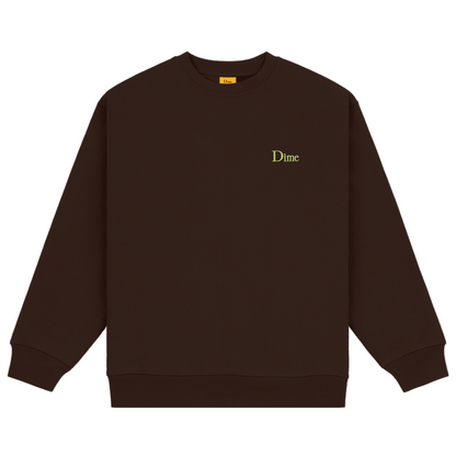 Dime Classic Small Logo Crewneck - Deep Brown