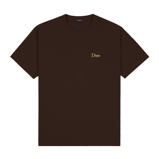 Dime Classic Small Logo Tee - Deep Brown