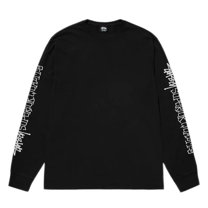 Stussy Superior Quality Pigment Dyed Longsleeve Tee - Black