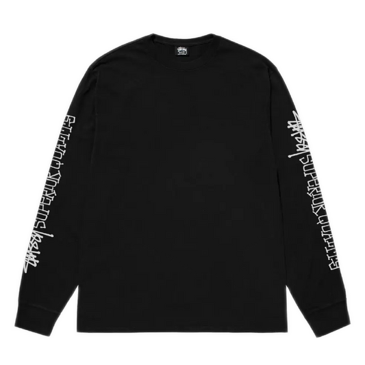 Stussy Superior Quality Pigment Dyed Longsleeve Tee - Black