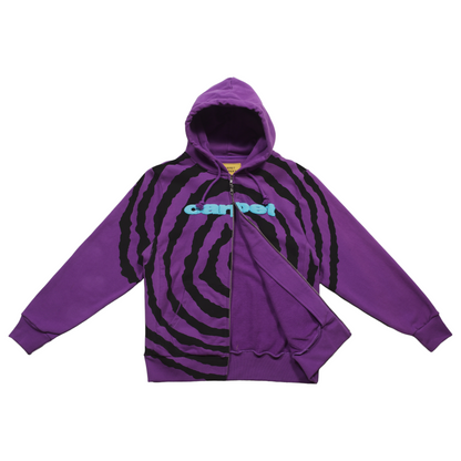 Carpet Company Spiral Zip Up Hoodie - Purple