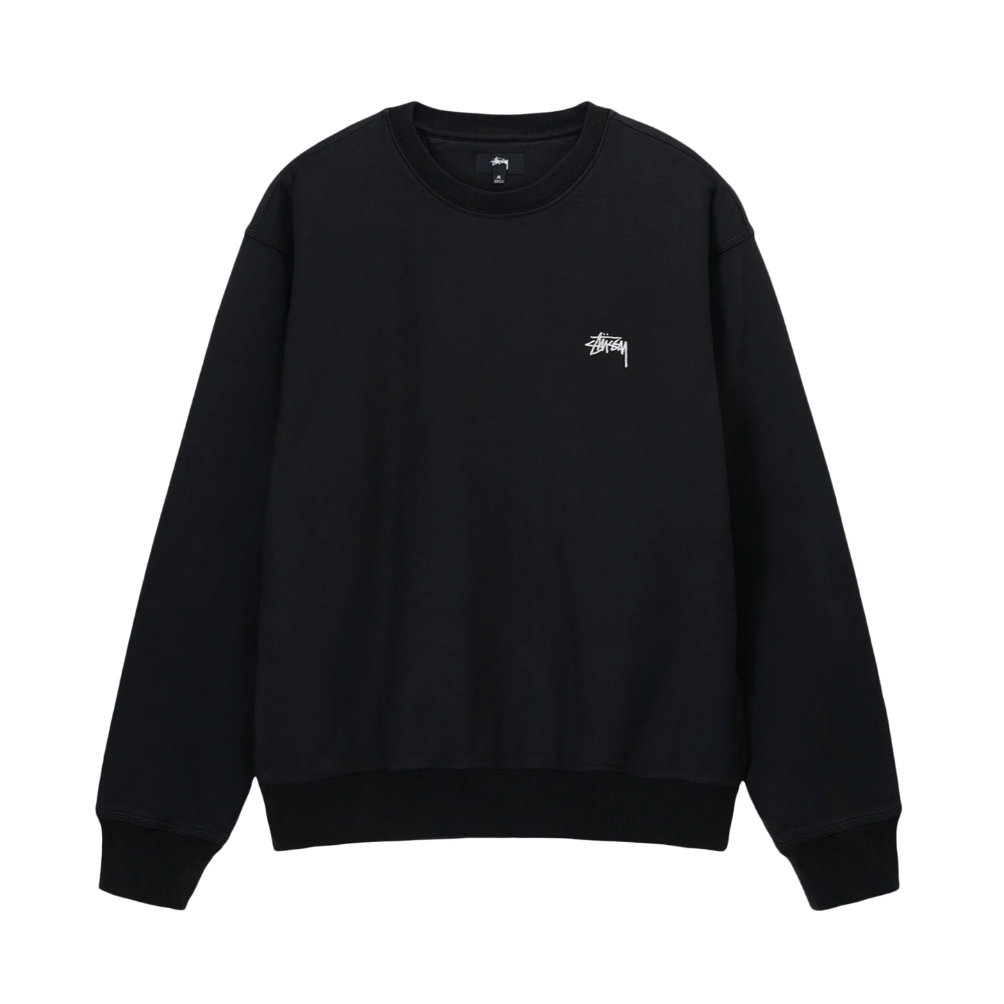 Stussy Stock Logo Crewneck - Washed Black