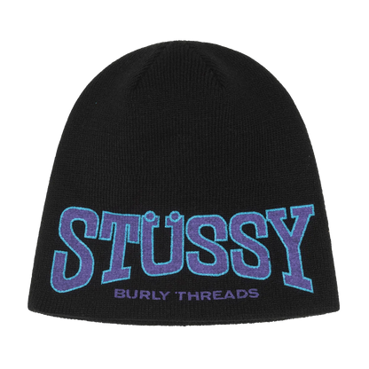 Stussy Burly Threads Skullcap Beanie - Black