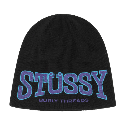 Stussy Burly Threads Skullcap Beanie - Black