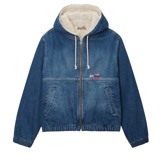 Stussy Denim Sherpa Work Jacket - Washed Blue