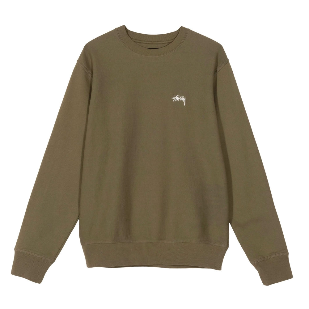 Stussy Stock Logo Crewneck - Olive