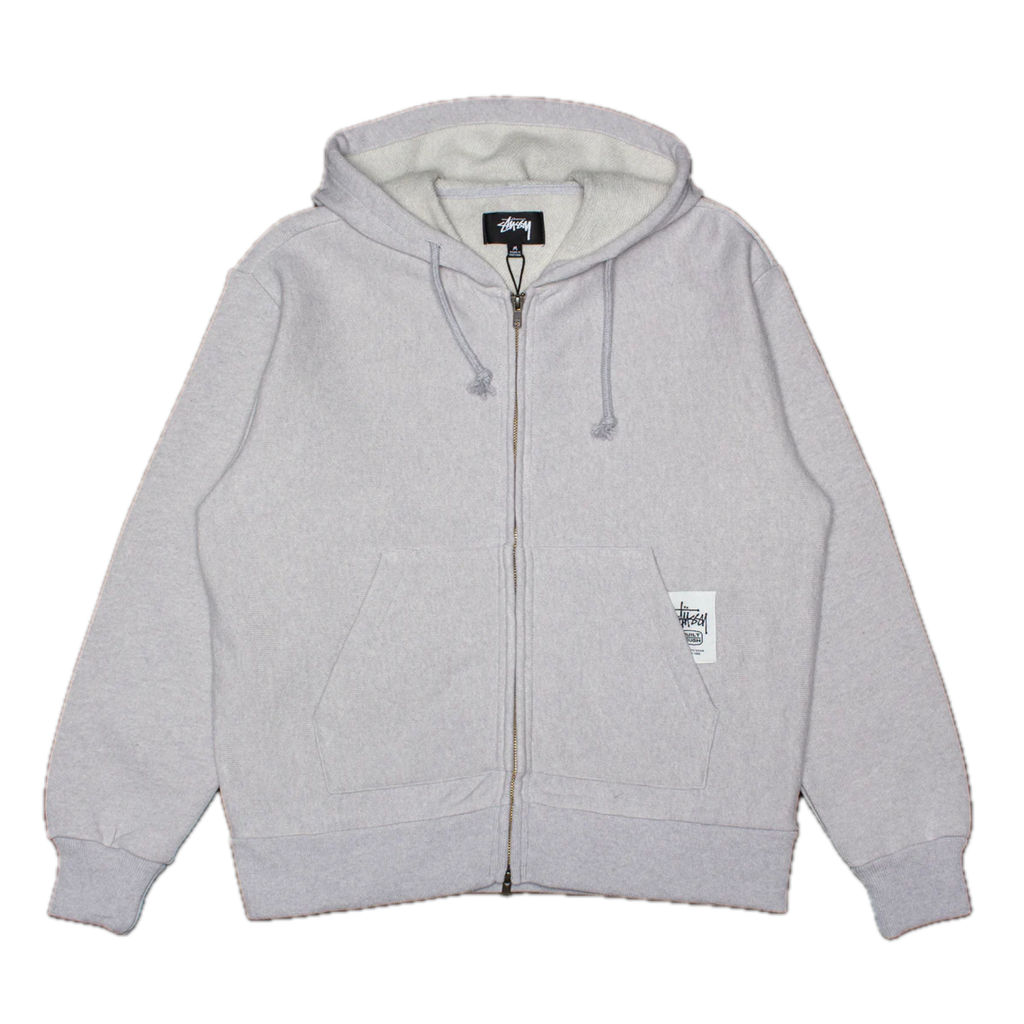 Stussy Brass Zip Knit Hoodie - Ash Heather