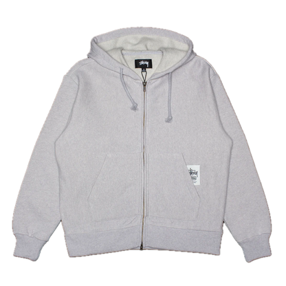Stussy Brass Zip Knit Hoodie - Ash Heather