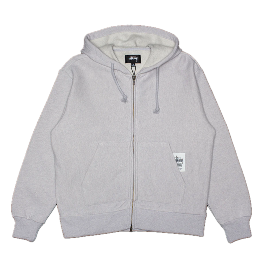 Stussy Brass Zip Knit Hoodie - Ash Heather