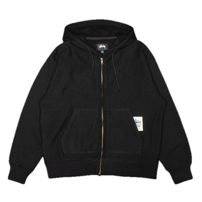 Stussy Brass Zip Knit Hoodie - Black