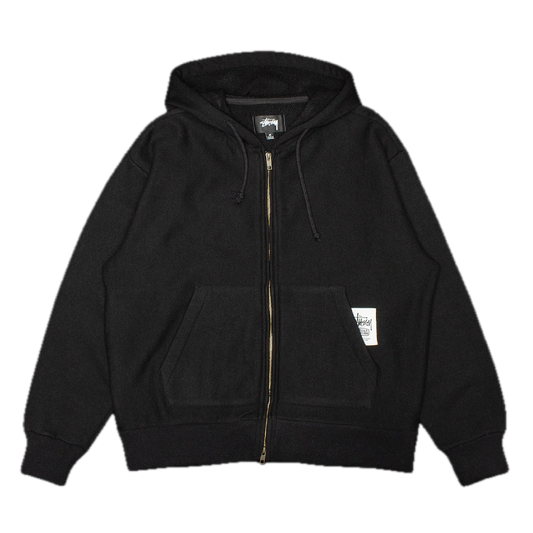Stussy Brass Zip Knit Hoodie - Black