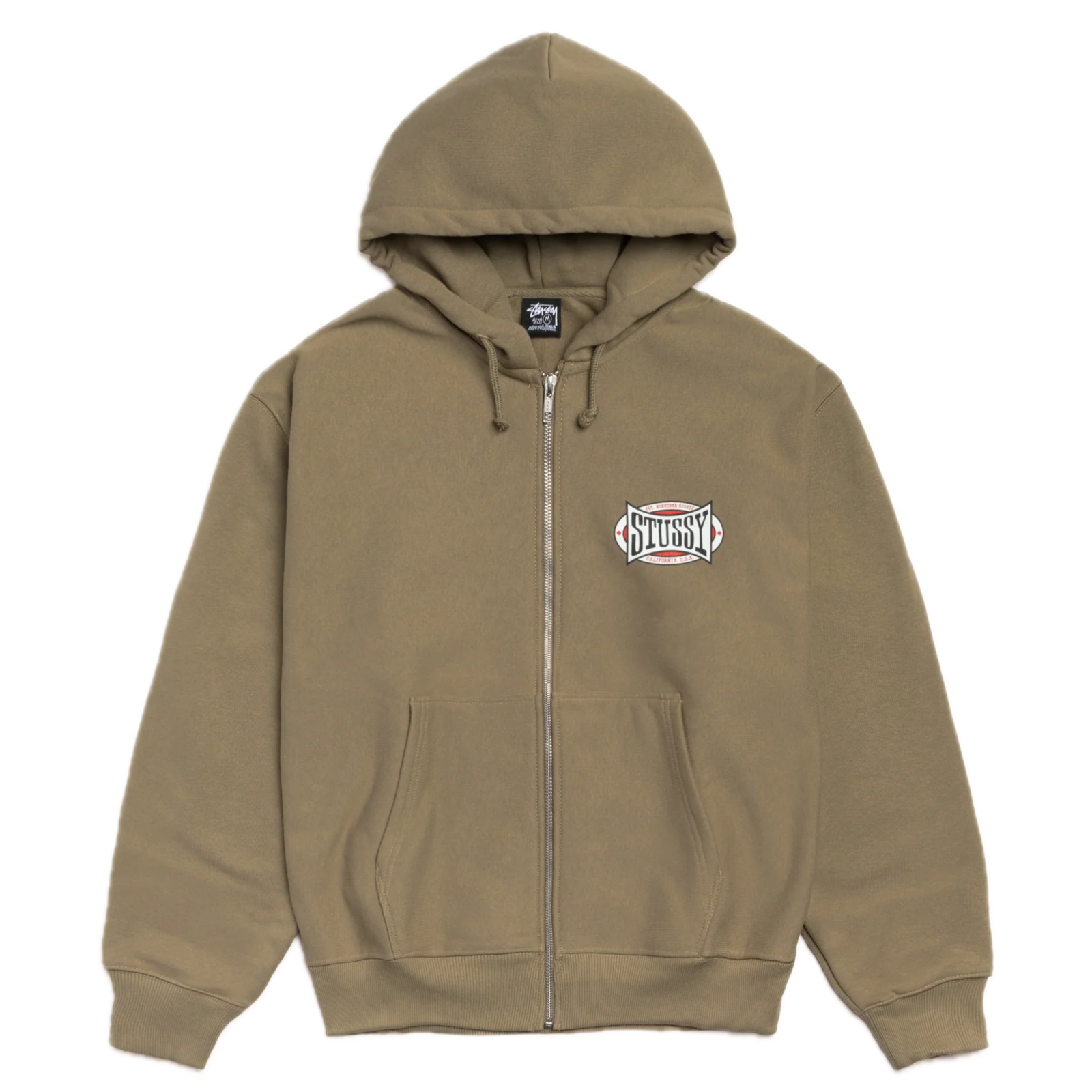 Stussy Champion Oval Zip Hood - Army – Ninetimes Skateshop