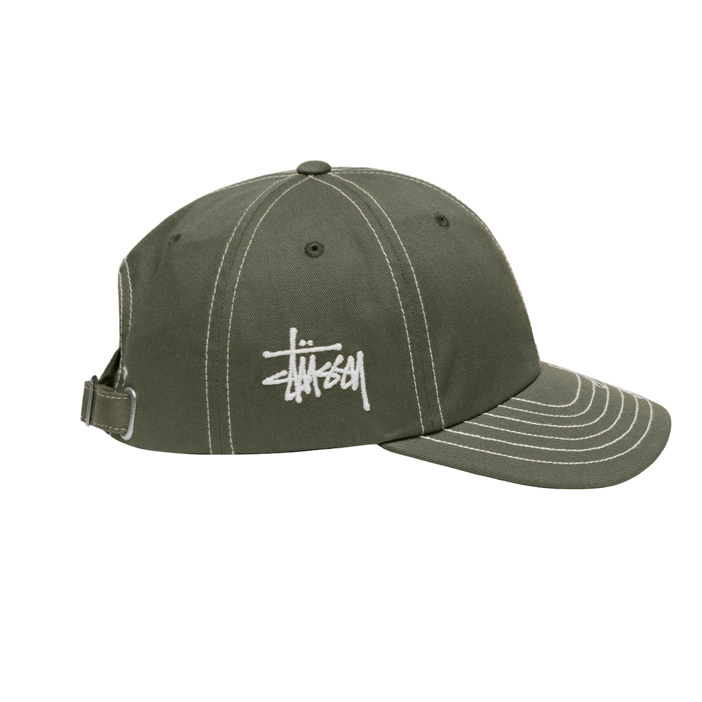 Stussy Basic Visor Stitch Low Pro Cap - Olive