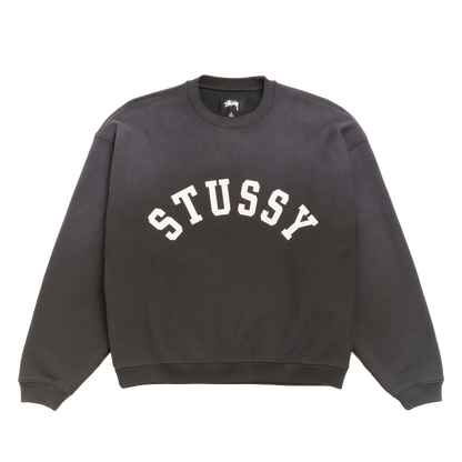 Stussy Sun Faded Oversized Crewneck Sweater - Black