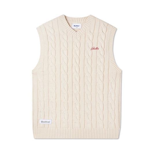 Butter Goods Cable Knit Vest - Bone