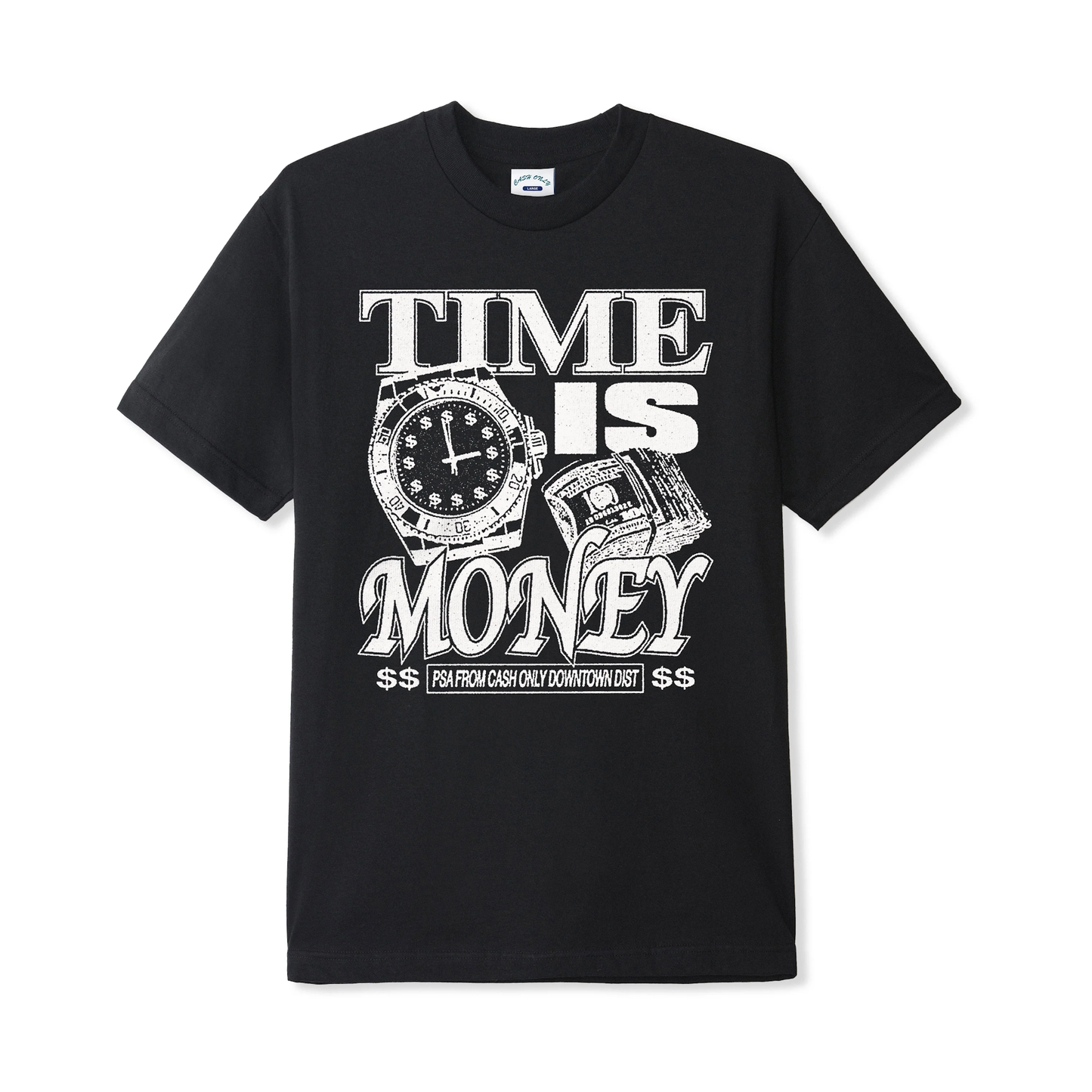 Cash Only Time Tee - Black