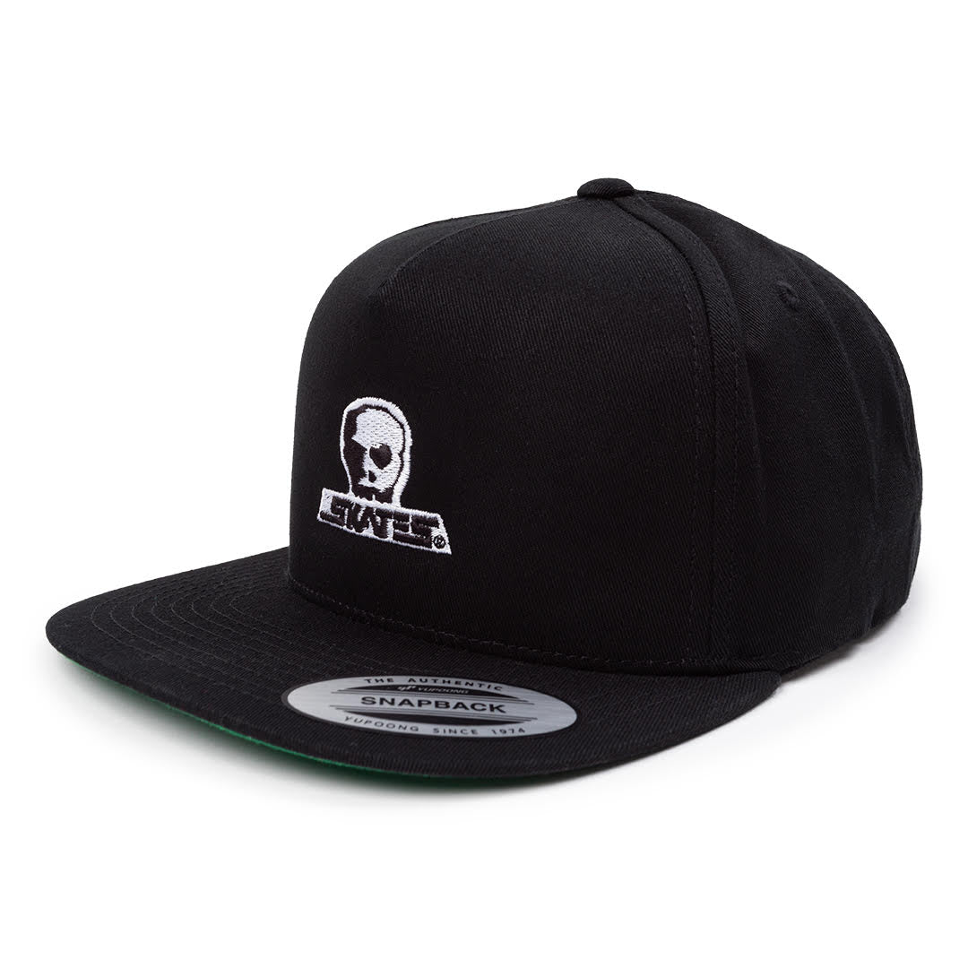 Skull Skates Logo Embroidered Logo Full Back Snapback - Black