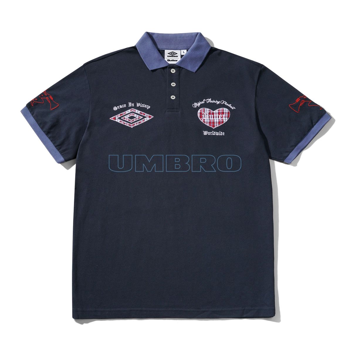 Butter Goods x Umbro Victory Polo - Navy / Slate