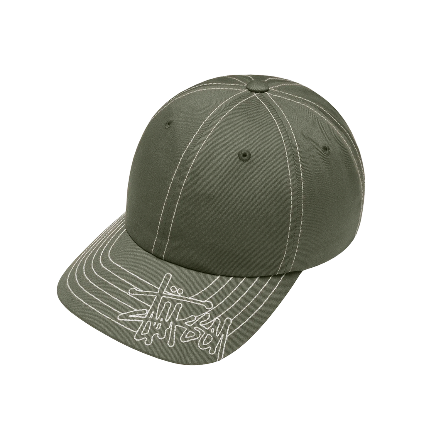 Stussy Basic Visor Stitch Low Pro Cap - Olive