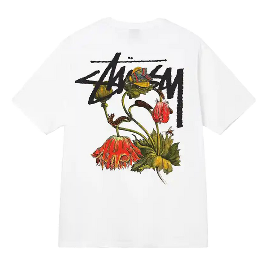 Stussy Withered Flower Tee - White