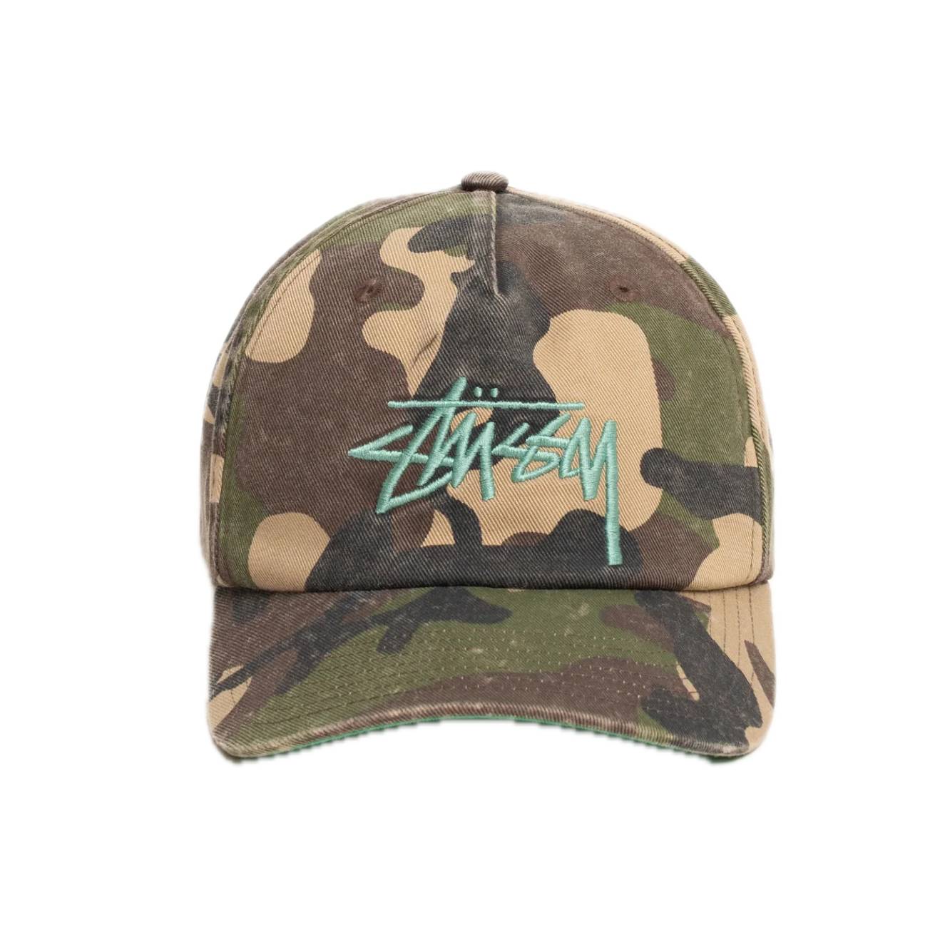 Stussy Big Stock Mid Depth Cap - Woodland Camo