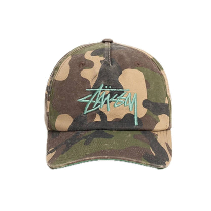 Stussy Big Stock Mid Depth Cap - Woodland Camo