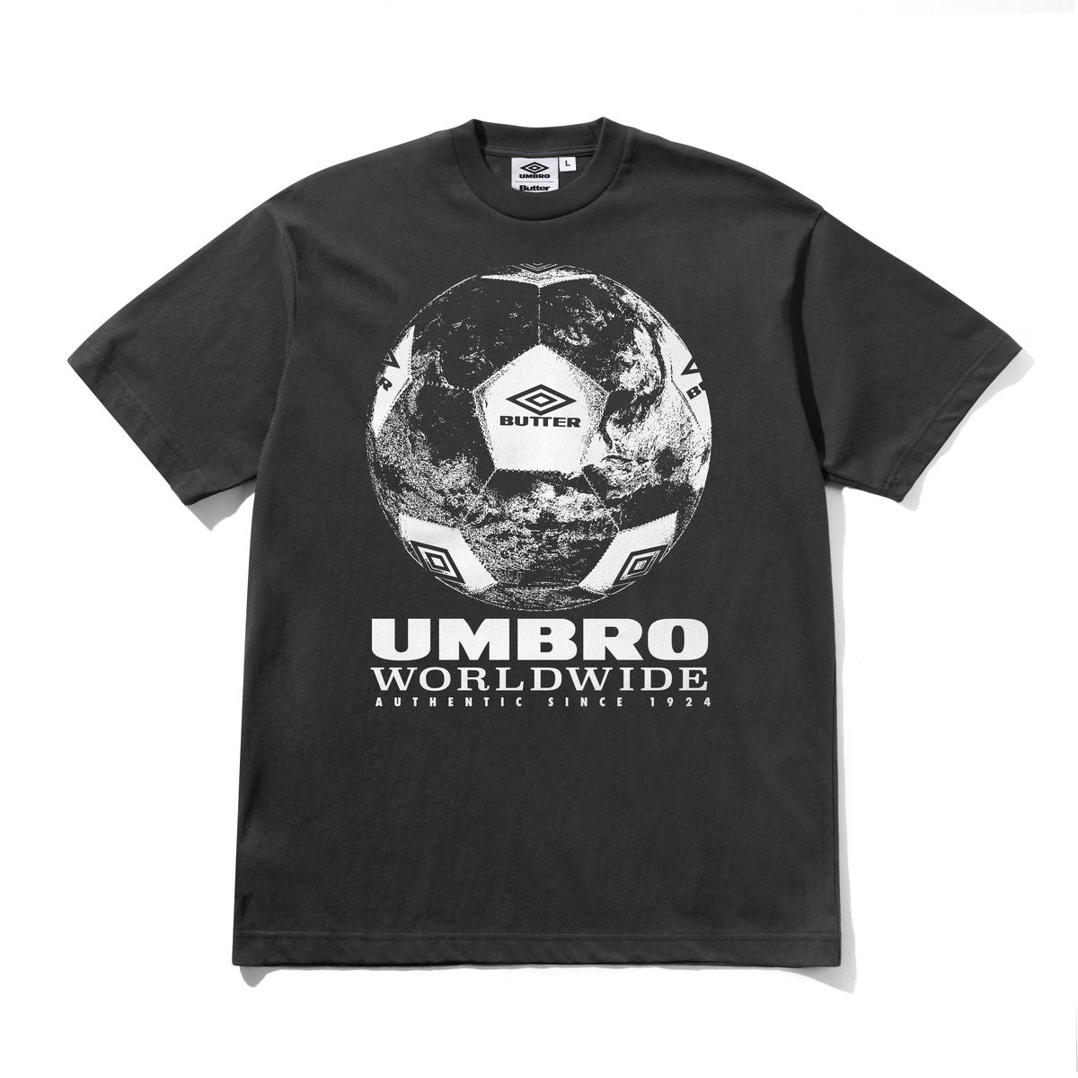 Butter Goods x Umbro World Game Tee - Washed Black
