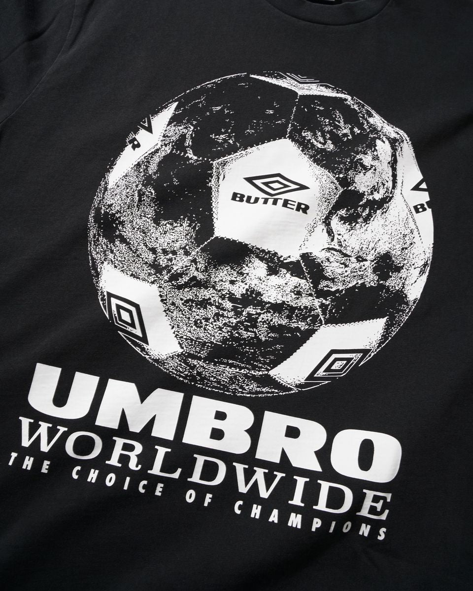 Butter Goods x Umbro World Game Tee - Washed Black