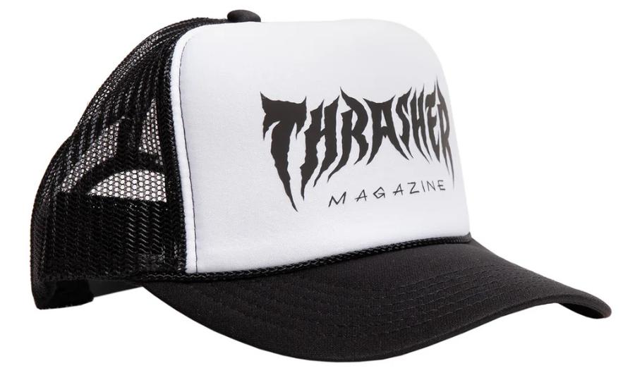 Thrasher Metal Trucker Hat - Black/White/Black