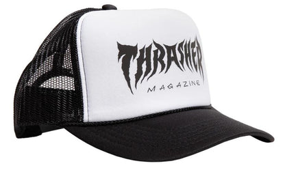 Thrasher Metal Trucker Hat - Black/White/Black