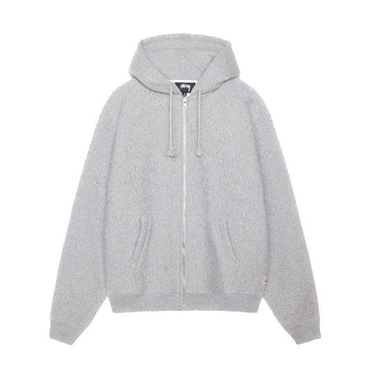 Stussy Relaxed Zip Hood - Heather Grey