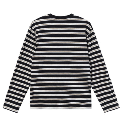 Stussy Multi Color Striped Crew - Black