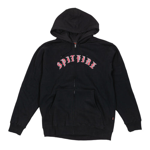 Spitfire Old E Zip Hoodie - Black/Red/White