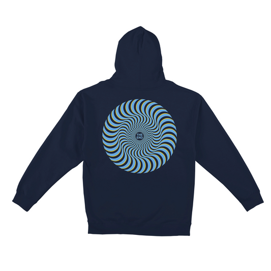 Spitfire Classic Swirl Overlay Hoodie - Deep Navy/Blue/Yellow