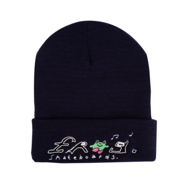 Frog Happy Dirty Beanie - Navy