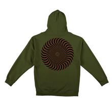 Load image into Gallery viewer, Spitfire Classic Swirl Overlay Hoodie - Army/Black/Red
