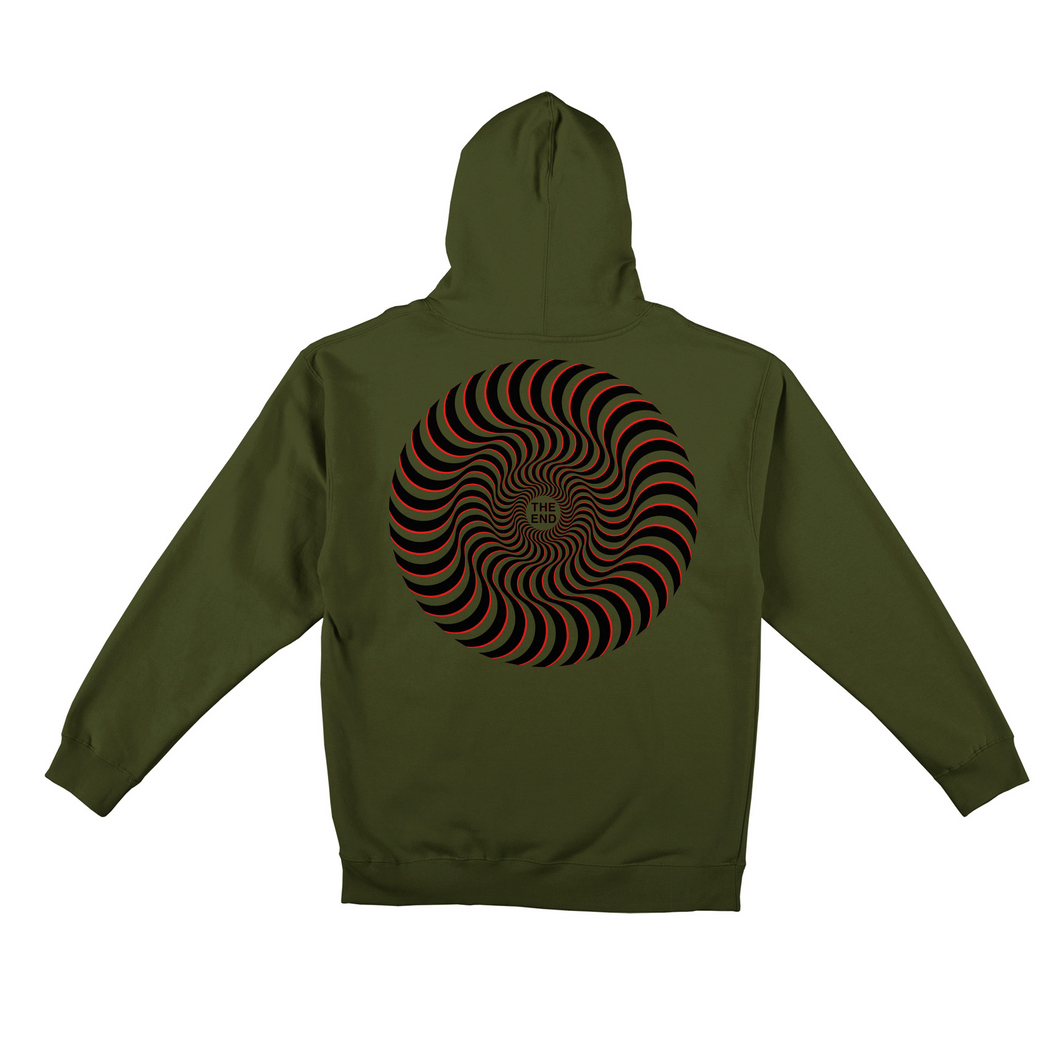 Spitfire Classic Swirl Overlay Hoodie - Army/Black/Red