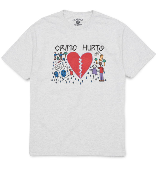 Quartersnacks Crime Hurts Tee - Ash Grey