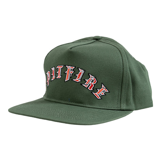 Spitfire Old E Arch Snapback - Olive/Red