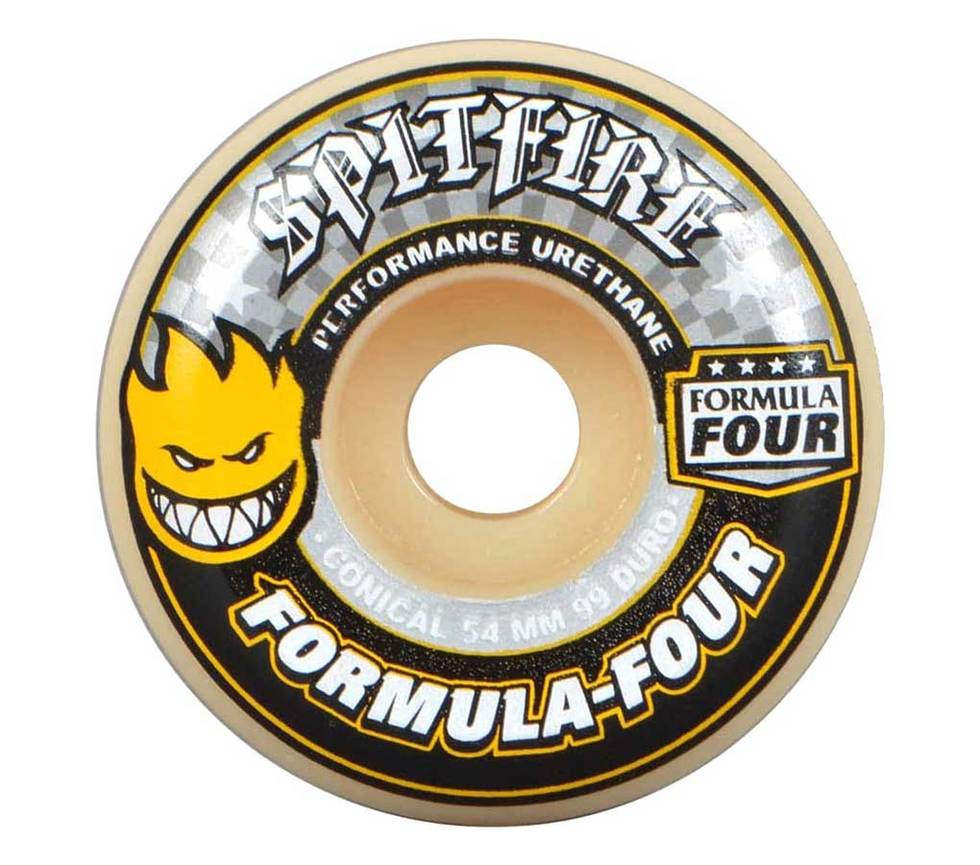 Spitfire Formula Four Conical Wheels - 99D 54mm Yellow Print